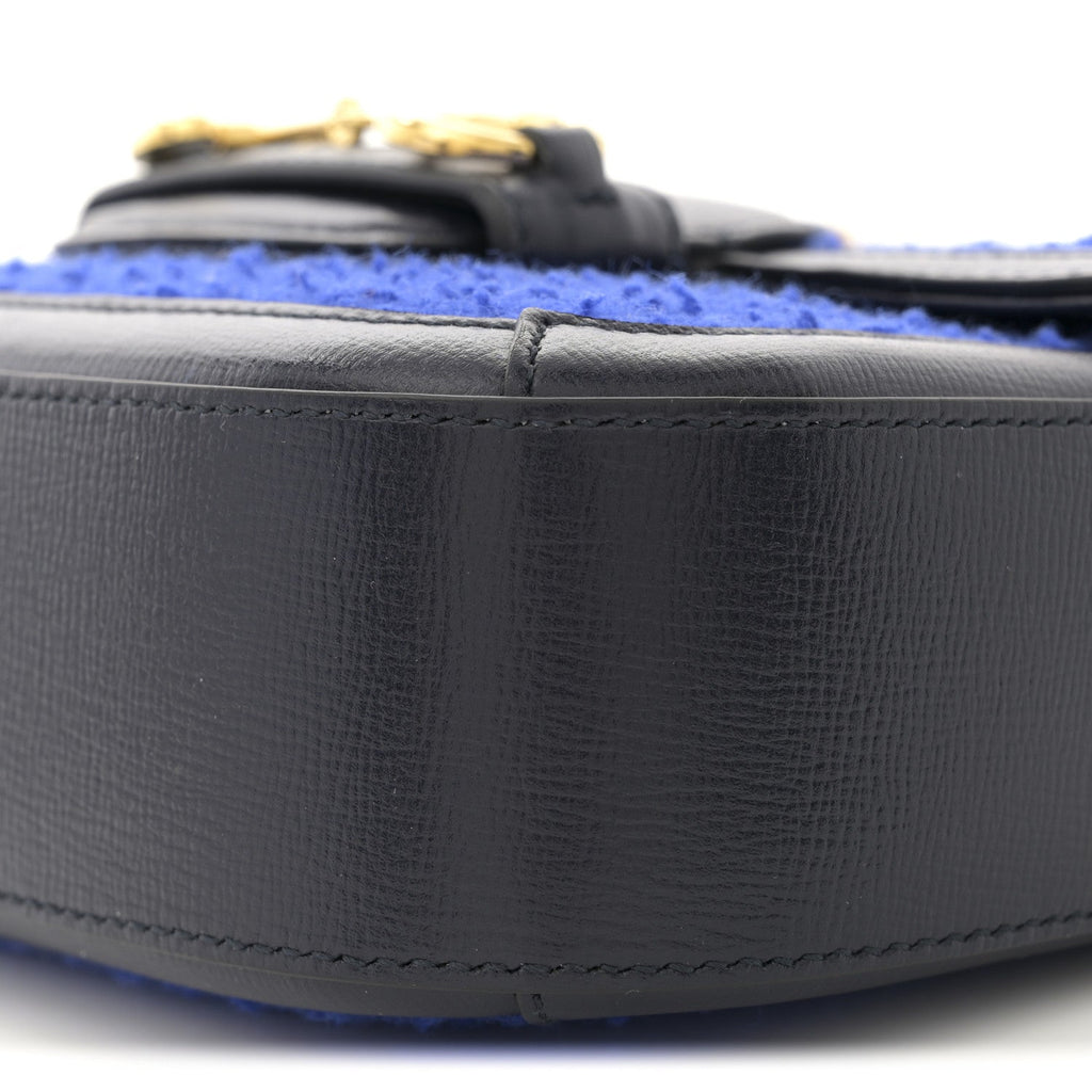 Casy Wool Azalea Calfskin Mini Horsebit 1955 Shoulder Bag Blue China