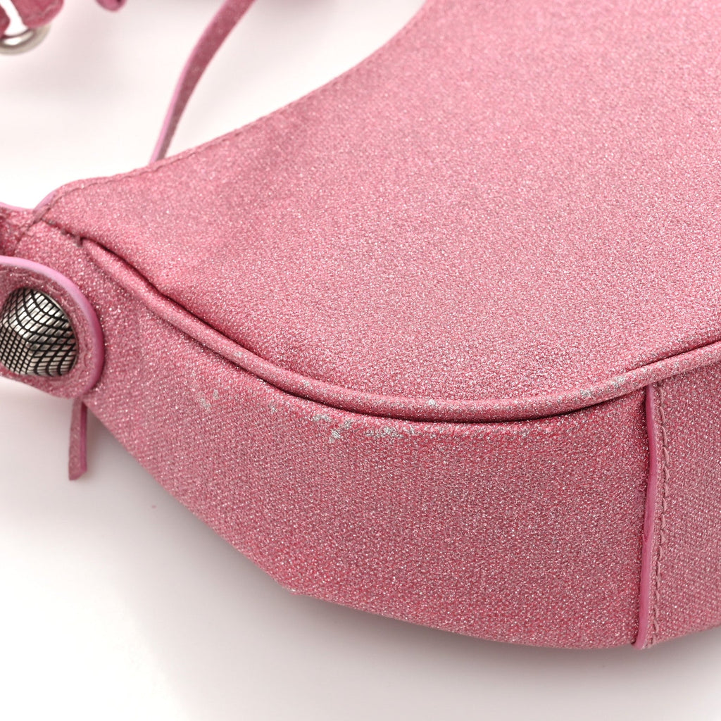 Sparkling Fabric Le Cagole Shoulder Bag XS Sweet Pink