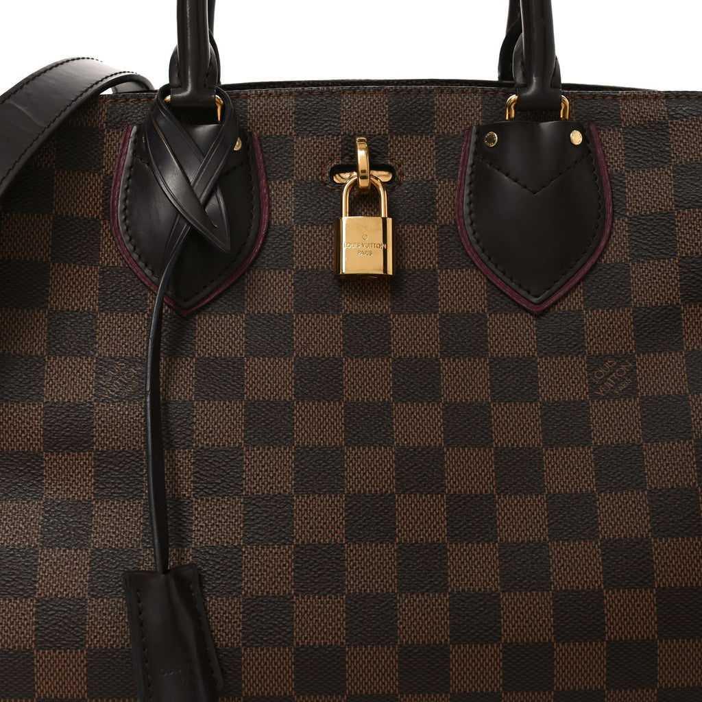 Cuir Taurillon Damier Ebene Normandy Bordeaux