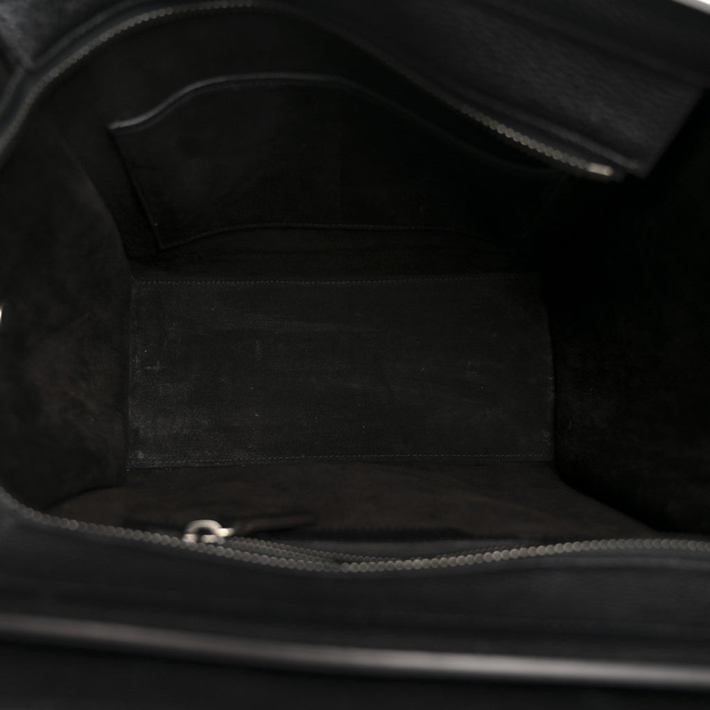 Drummed Calfskin Micro Luggage Black