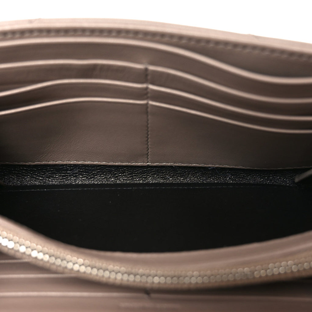 Lambskin Y Quilted Monogram Large Loulou Flap Wallet Mink