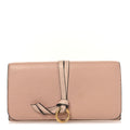 Calfskin Alphabet Long Wallet Blush Nude