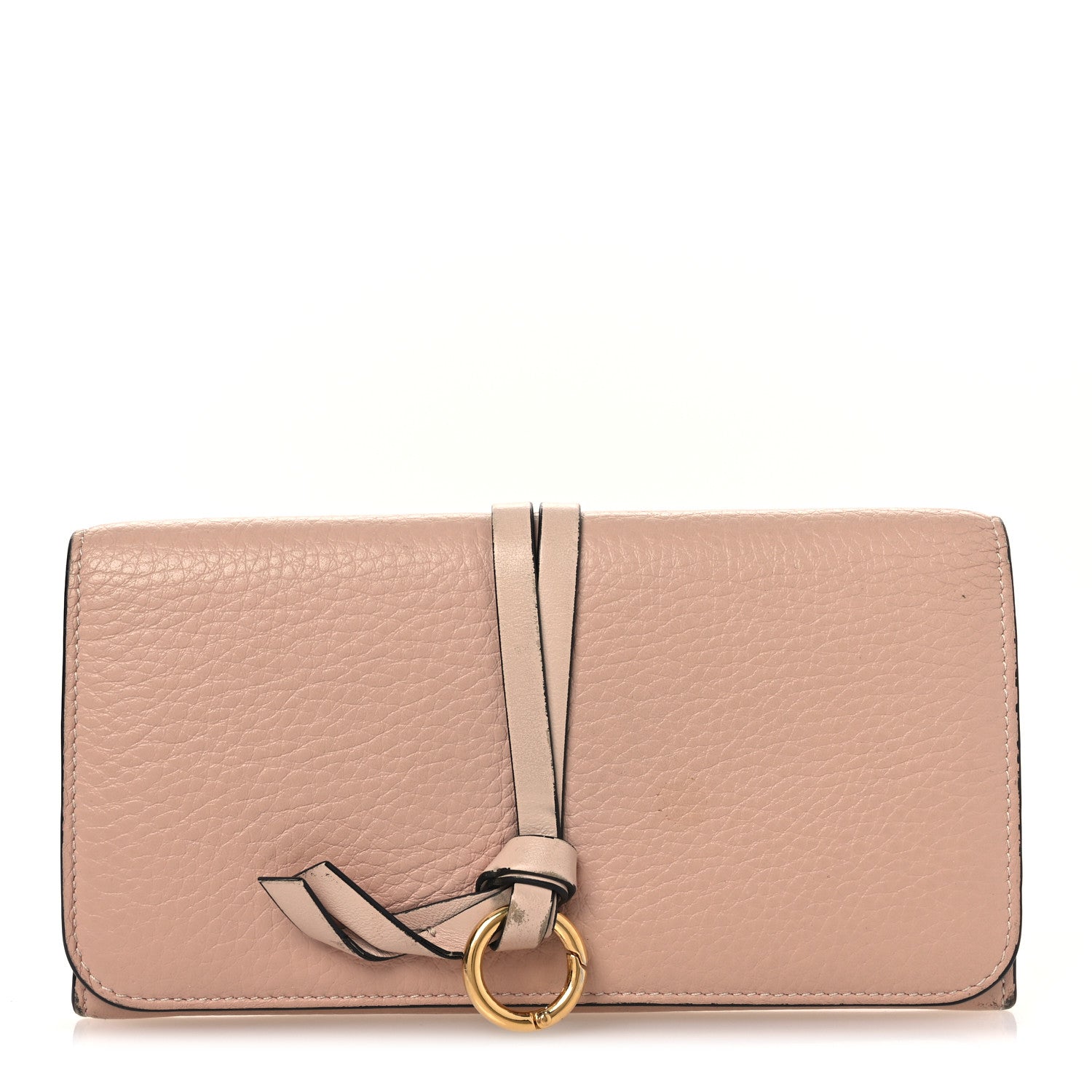 Calfskin Alphabet Long Wallet Blush Nude