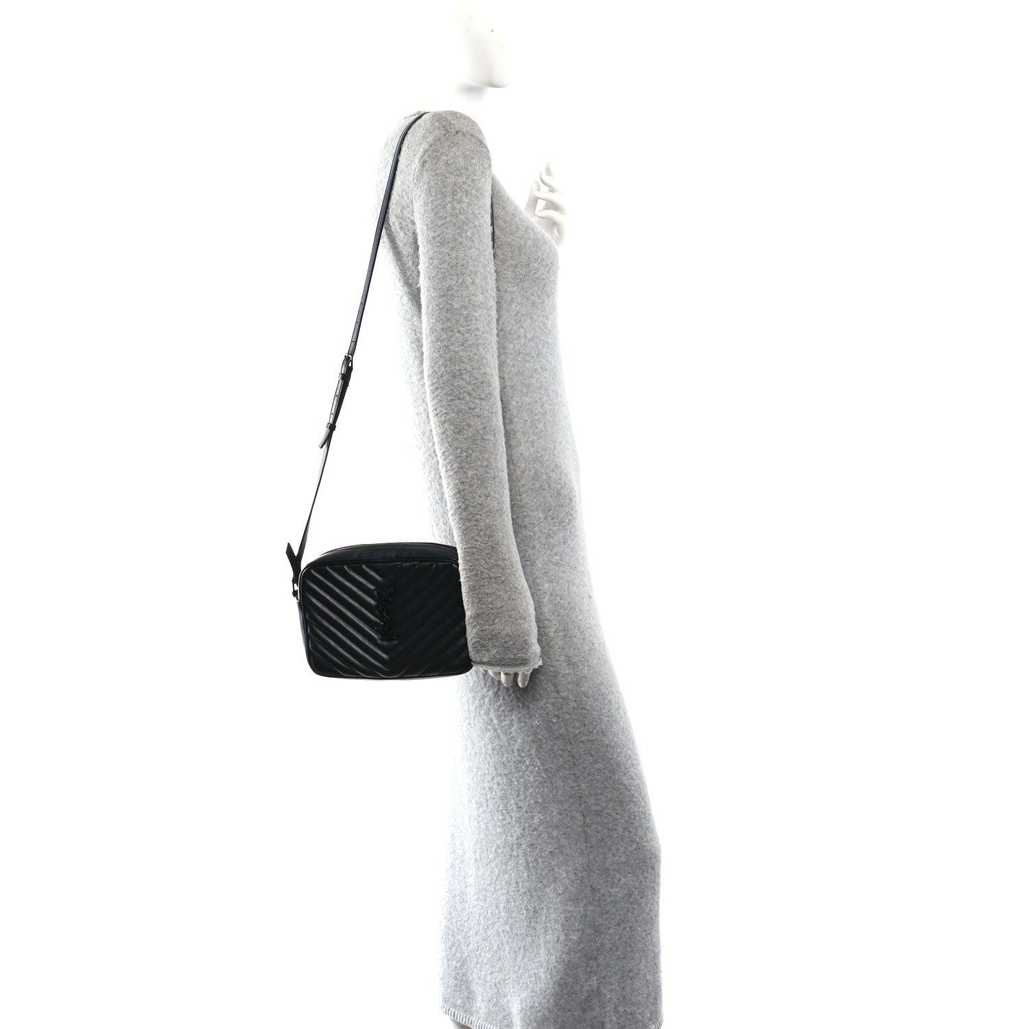 Calfskin Matelasse Monogram Monochrome Lou Camera Bag Black