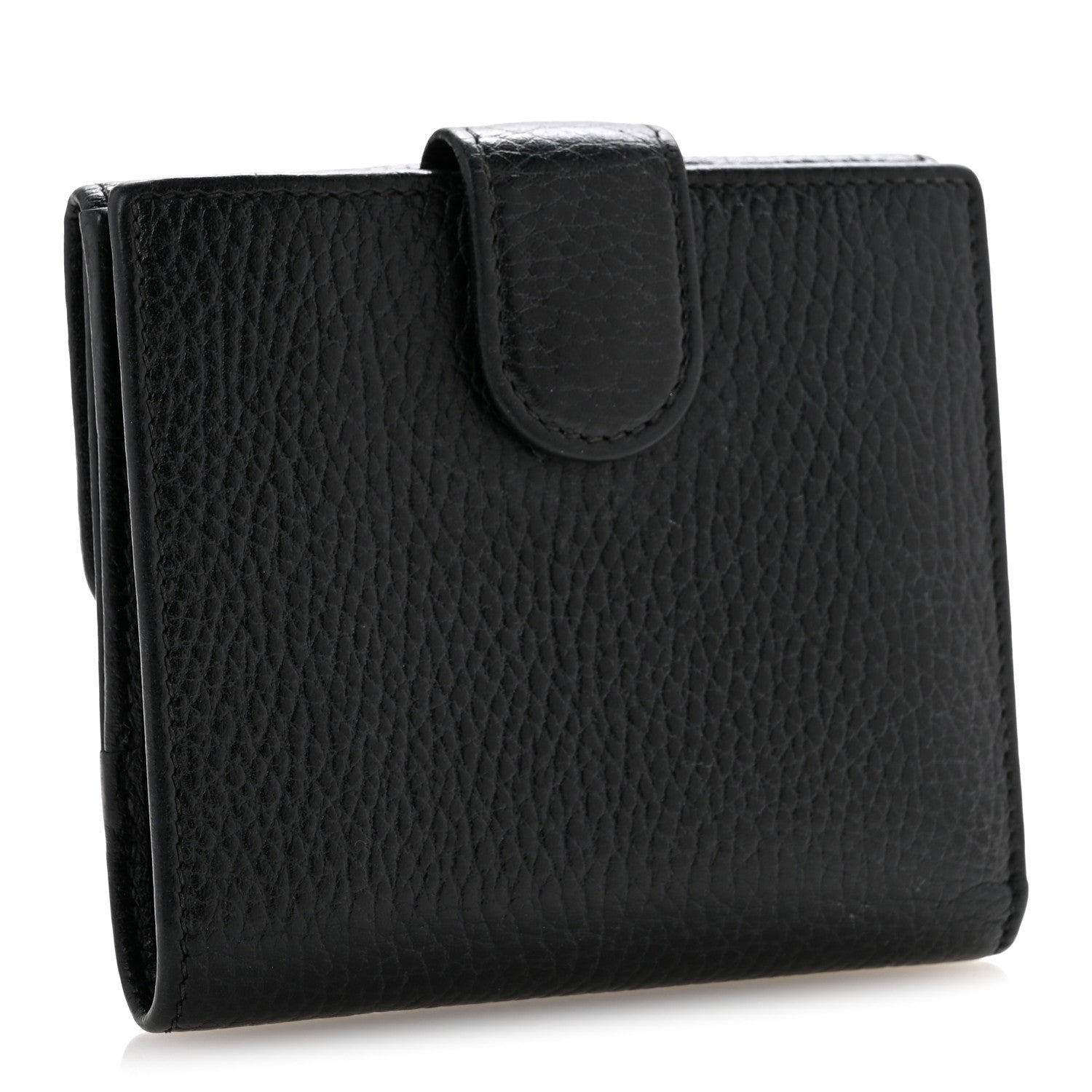 Dollar Calfskin Interlocking G French Wallet Black