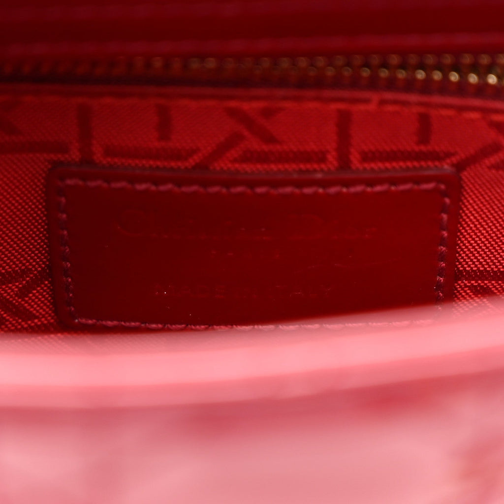 Patent Cannage Mini Lady Dior Red