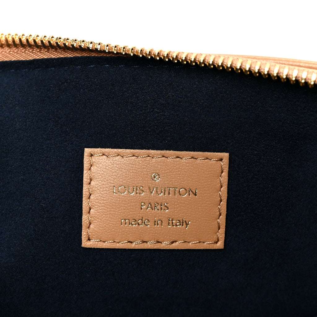 Lambskin Embossed Monogram Coussin PM Camel