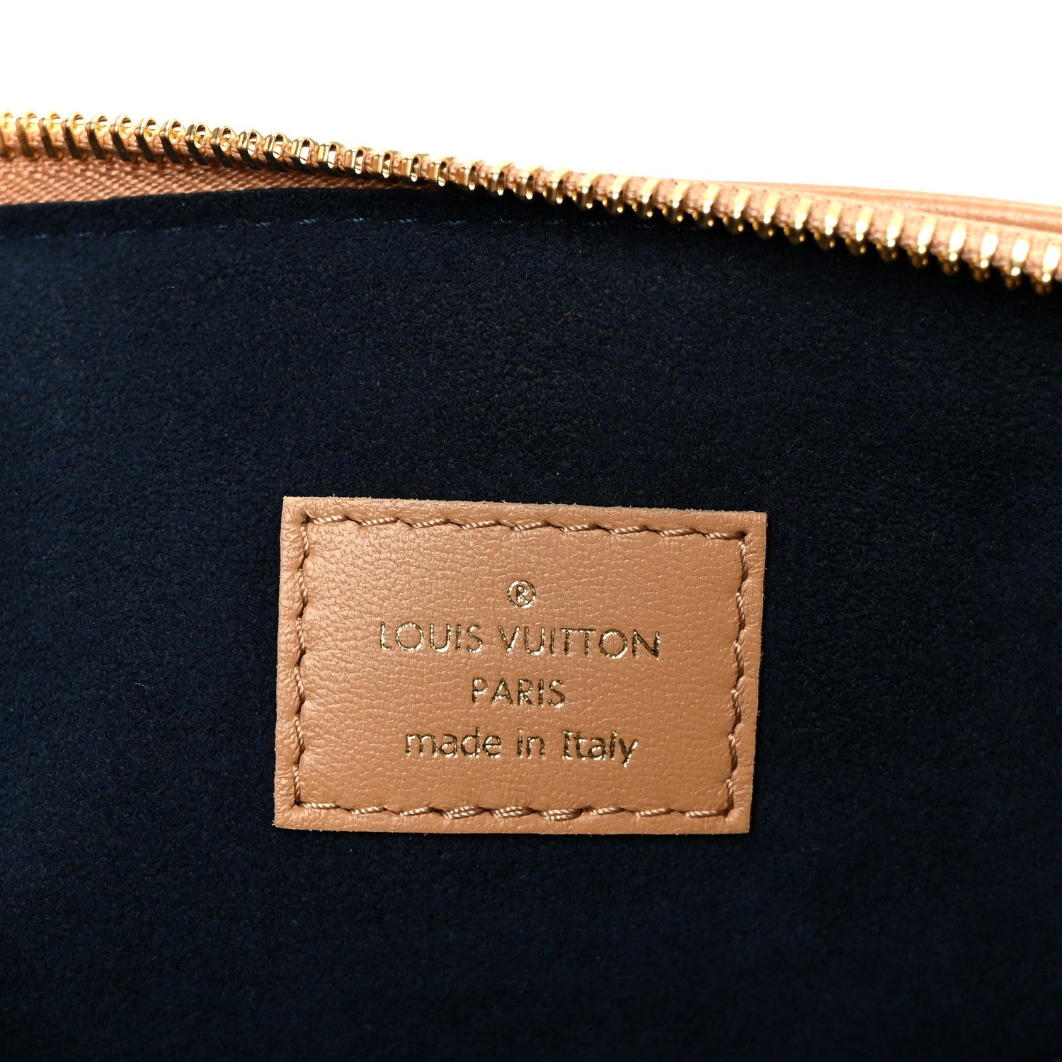 Lambskin Embossed Monogram Coussin PM Camel