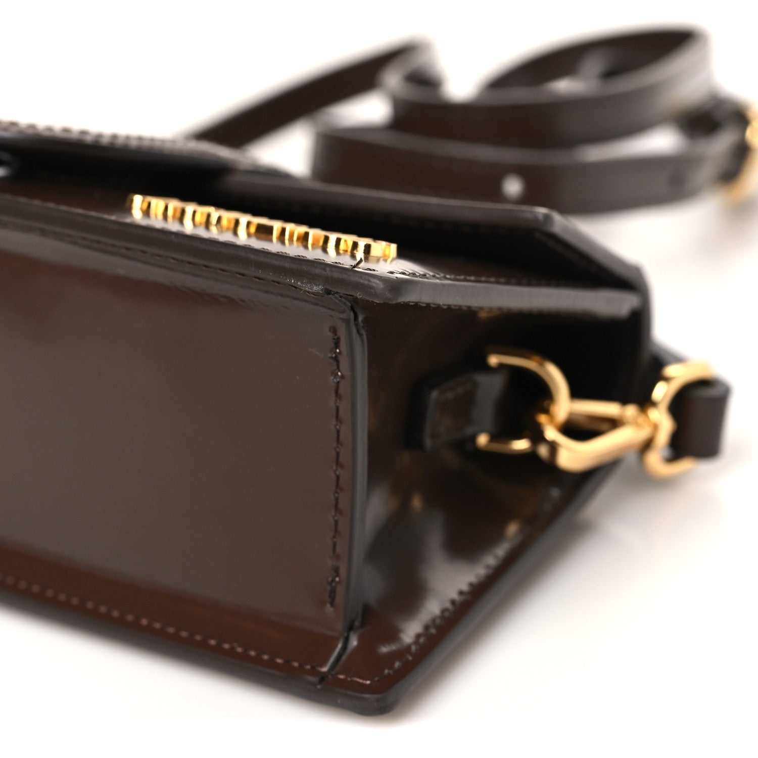 Glazed Calfskin Le Bambino Dark Brown