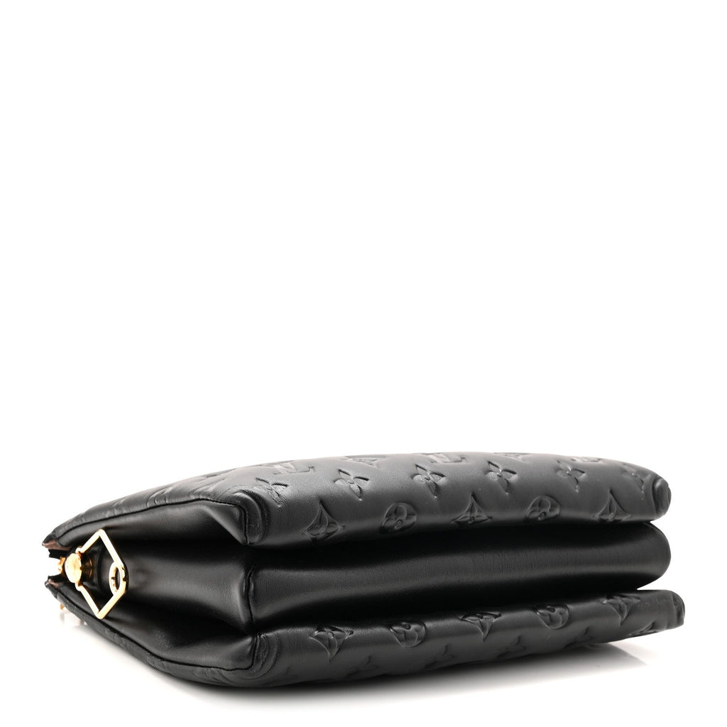 Lambskin Embossed Monogram Coussin PM Black