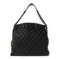 Calfskin Quilted Large Chain Me Hobo Black
