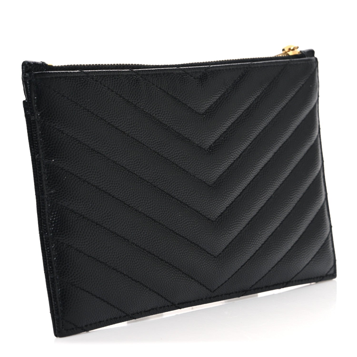 Grain De Poudre Chevron Monogram Bill Pouch Black