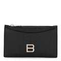 Calfskin Hourglass Long Coin Case  Holder Black
