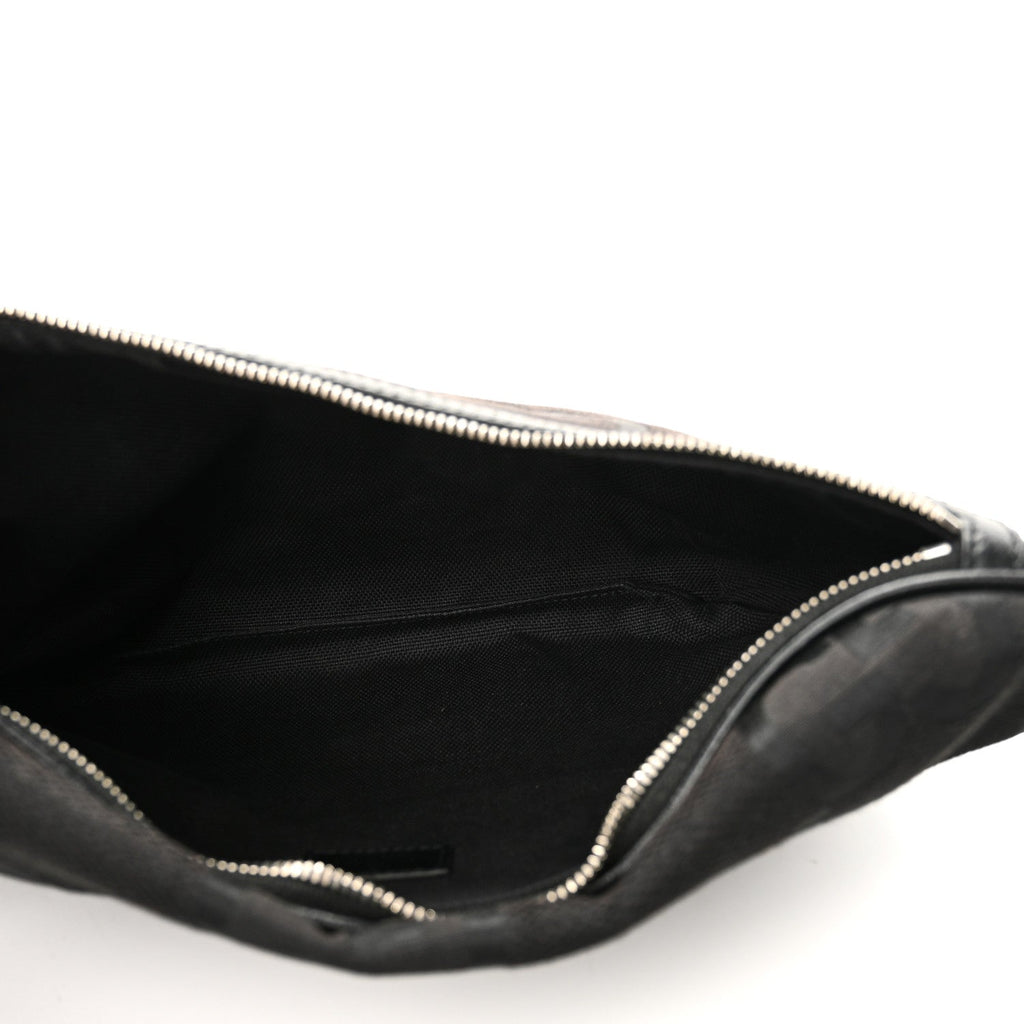 Monogram Jumbo GG Textured Dollar Calfskin Web Belt Bag Black
