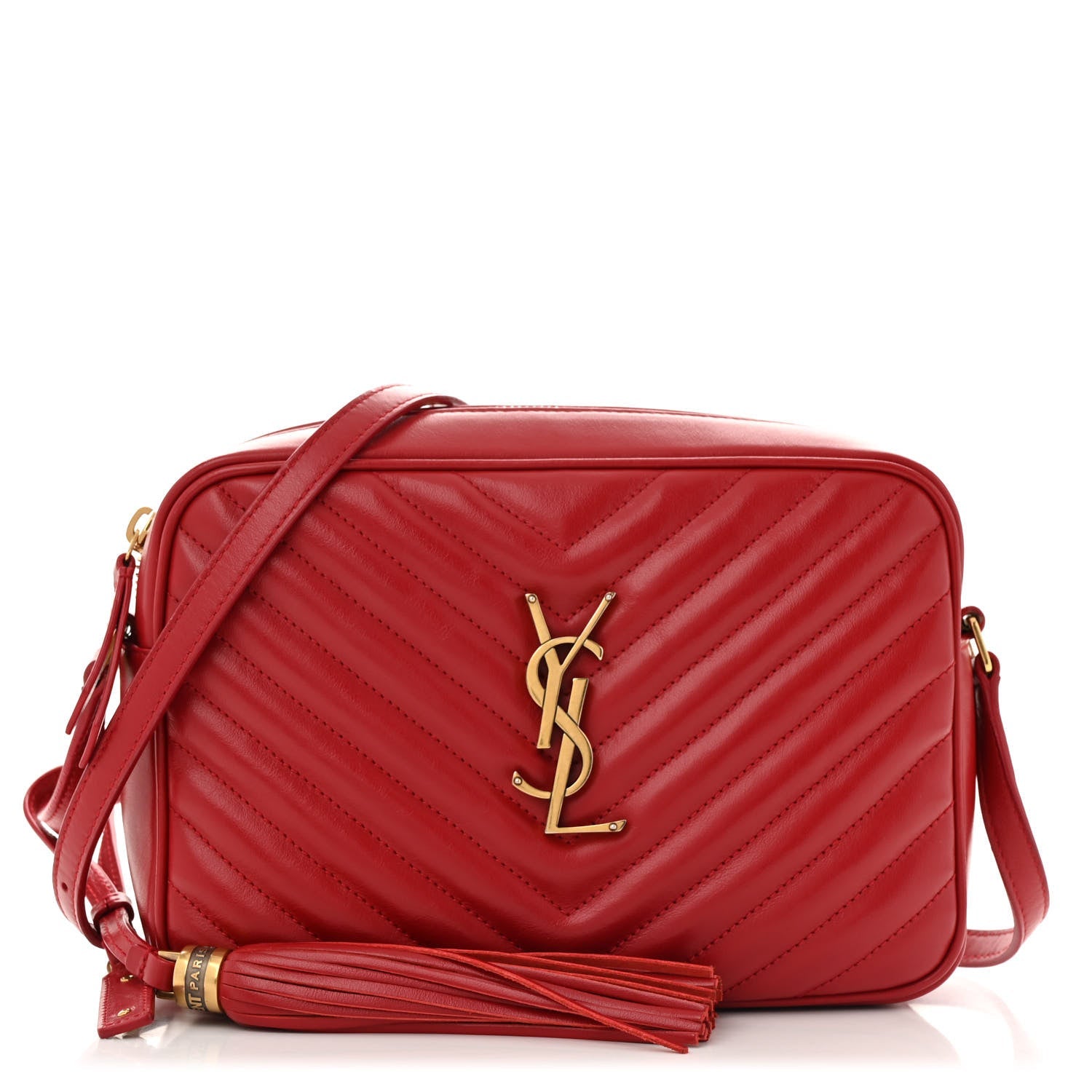Calfskin Matelasse Monogram Lou Camera Bag Rouge Eros
