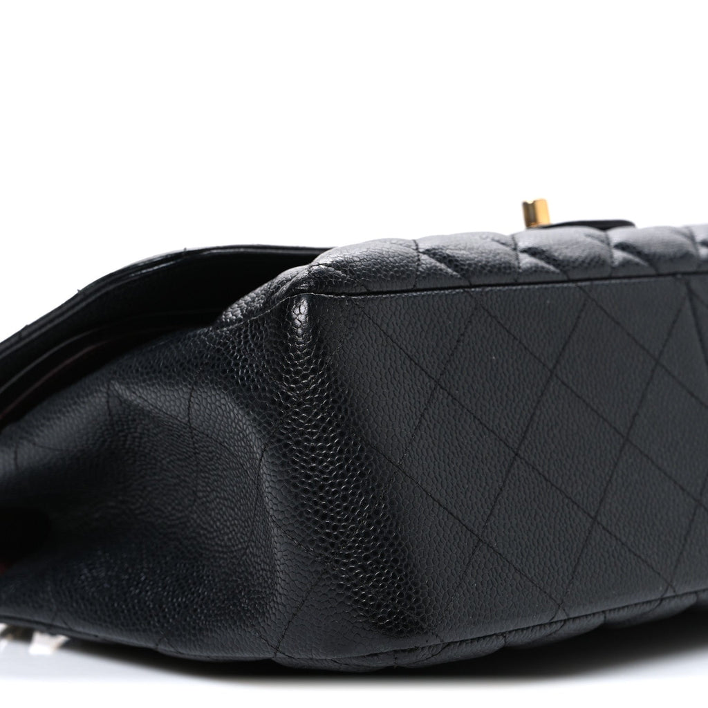 Caviar Quilted Jumbo Double Flap Black