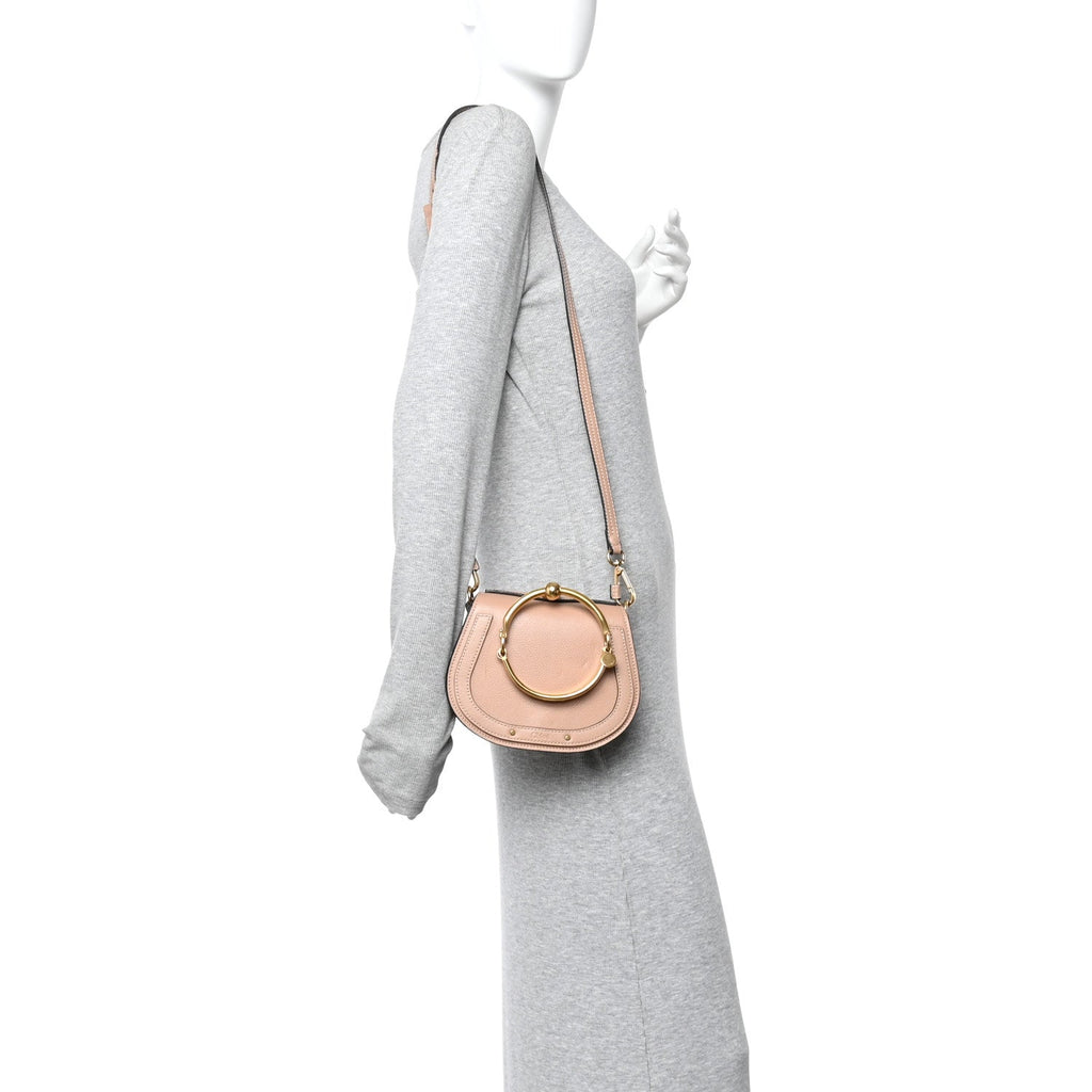 Calfskin Suede Small Nile Bracelet Bag Biscotti Beige