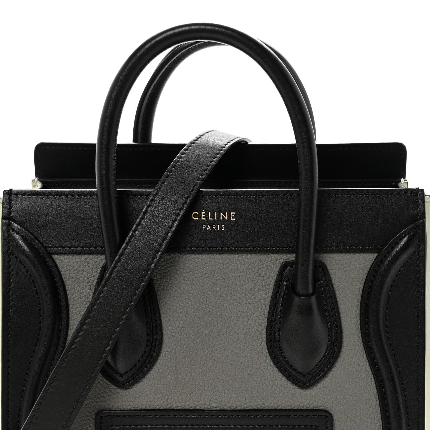 Baby Grained Calfskin Nano Tri-Color Luggage Zinc Almond