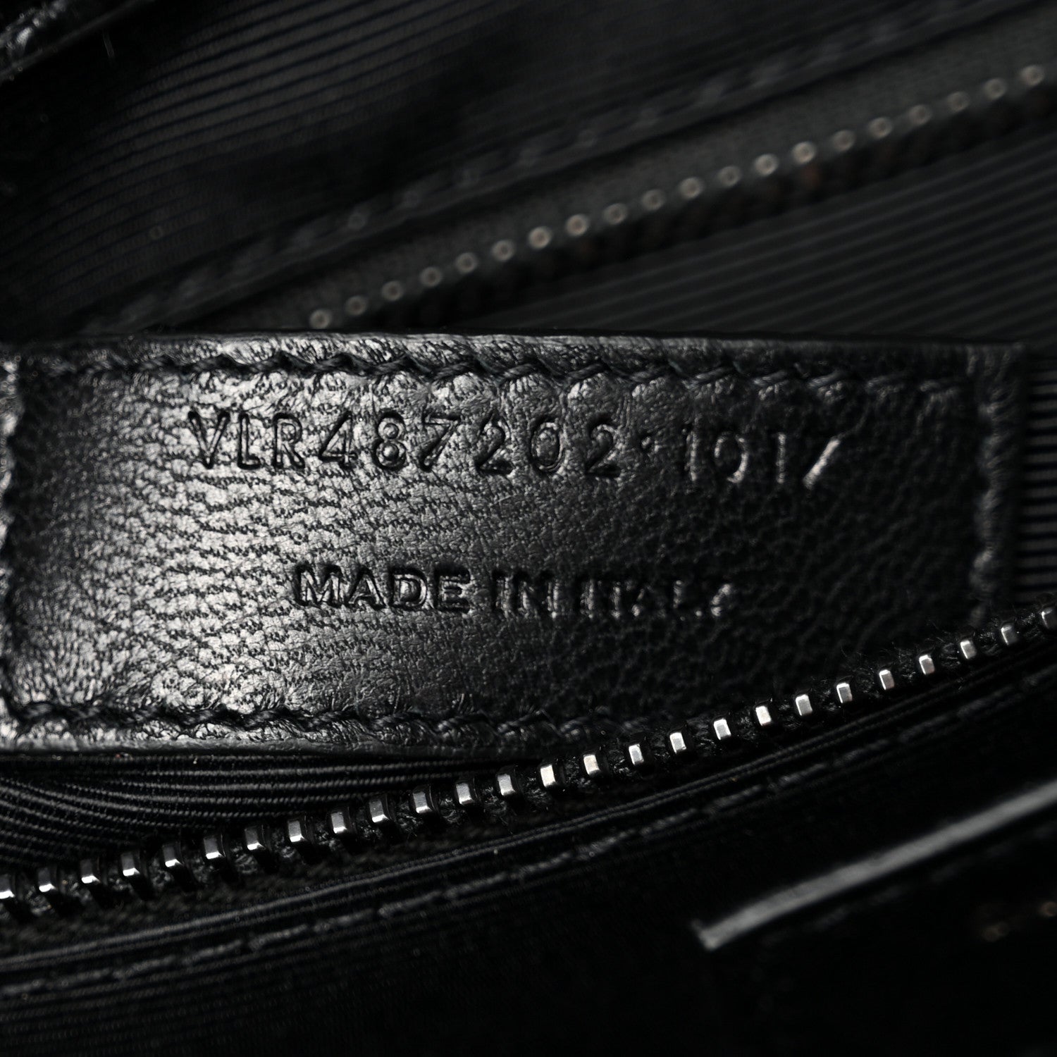 Calfskin Crocodile Embossed Monogram Large Satchel Black