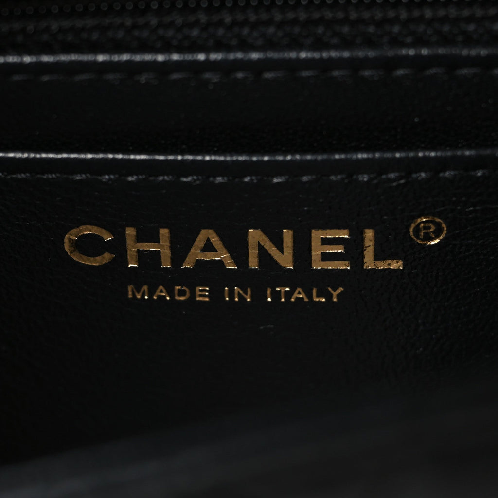Lambskin Quilted Mini Square Flap Black