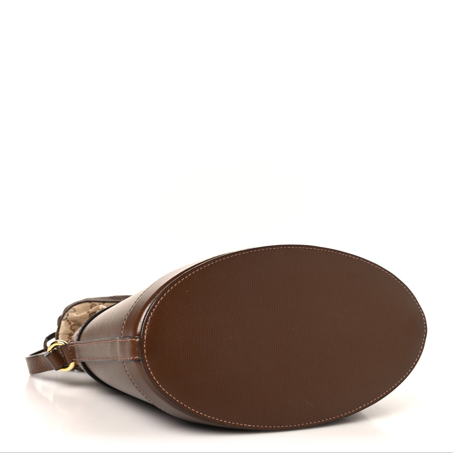 Monogram Textured Calfskin Horsebit 1955 Drawstring Bucket Bag Beige Brown Sugar