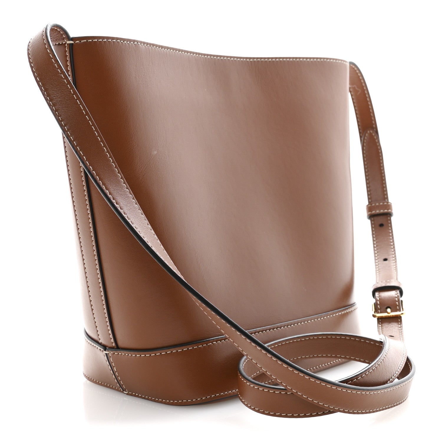 Smooth Calfskin Small Cuir Triomphe Bucket Bag Tan