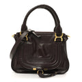 Shiny Calfskin Small Marcie Satchel  Auburn Red
