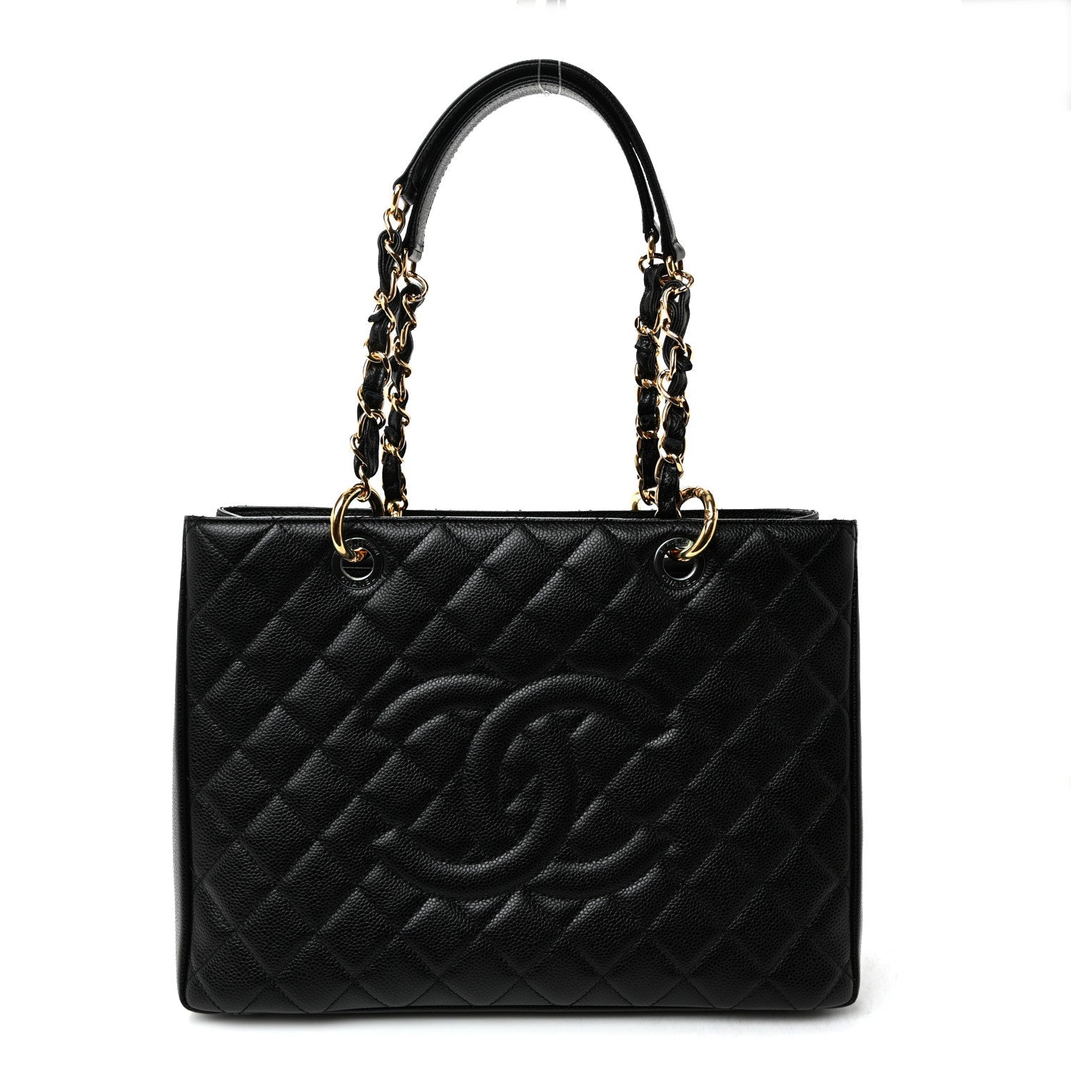 Caviar Quilted Grand Shopping Tote GST Black