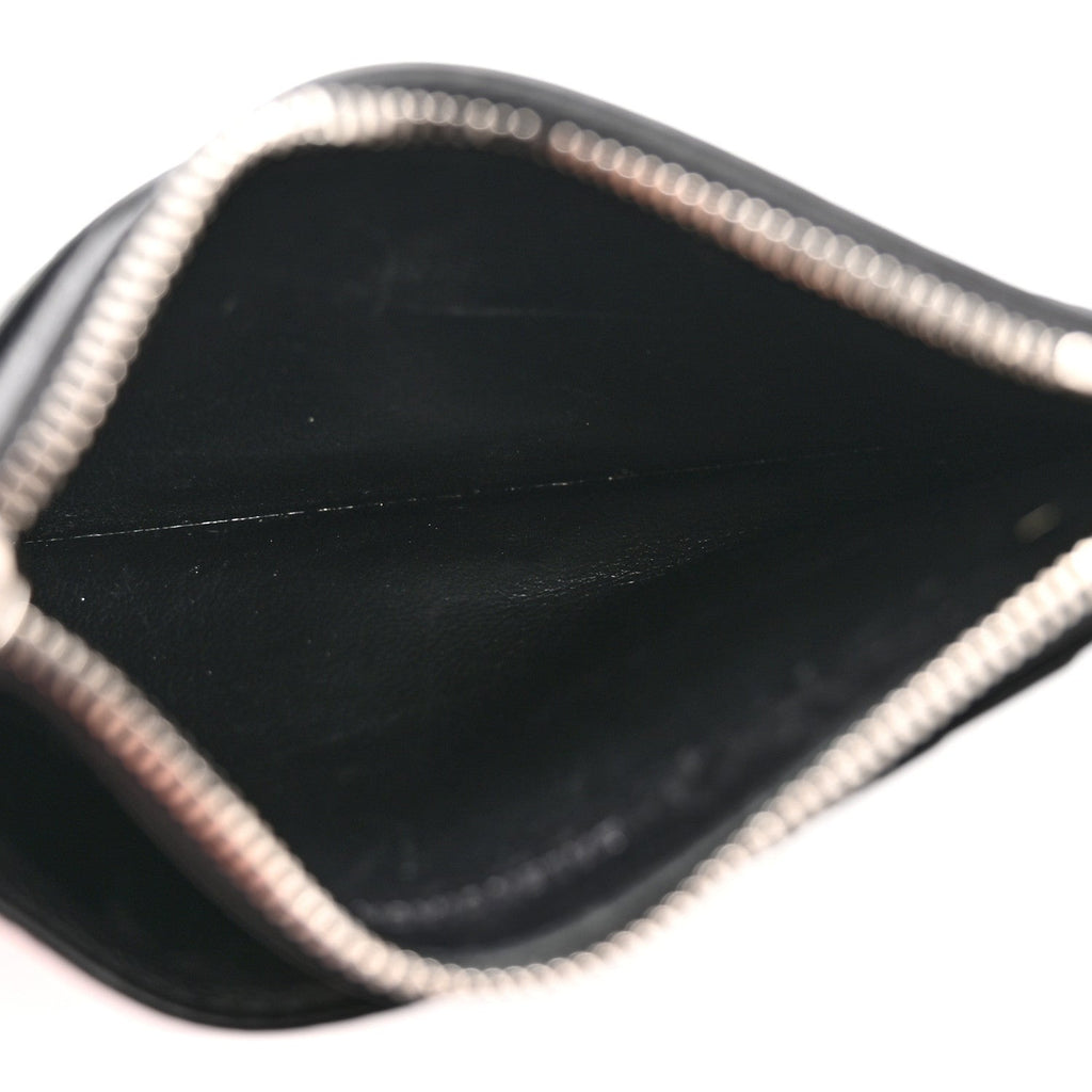 Calfskin Hourglass Long Coin Case  Holder Black