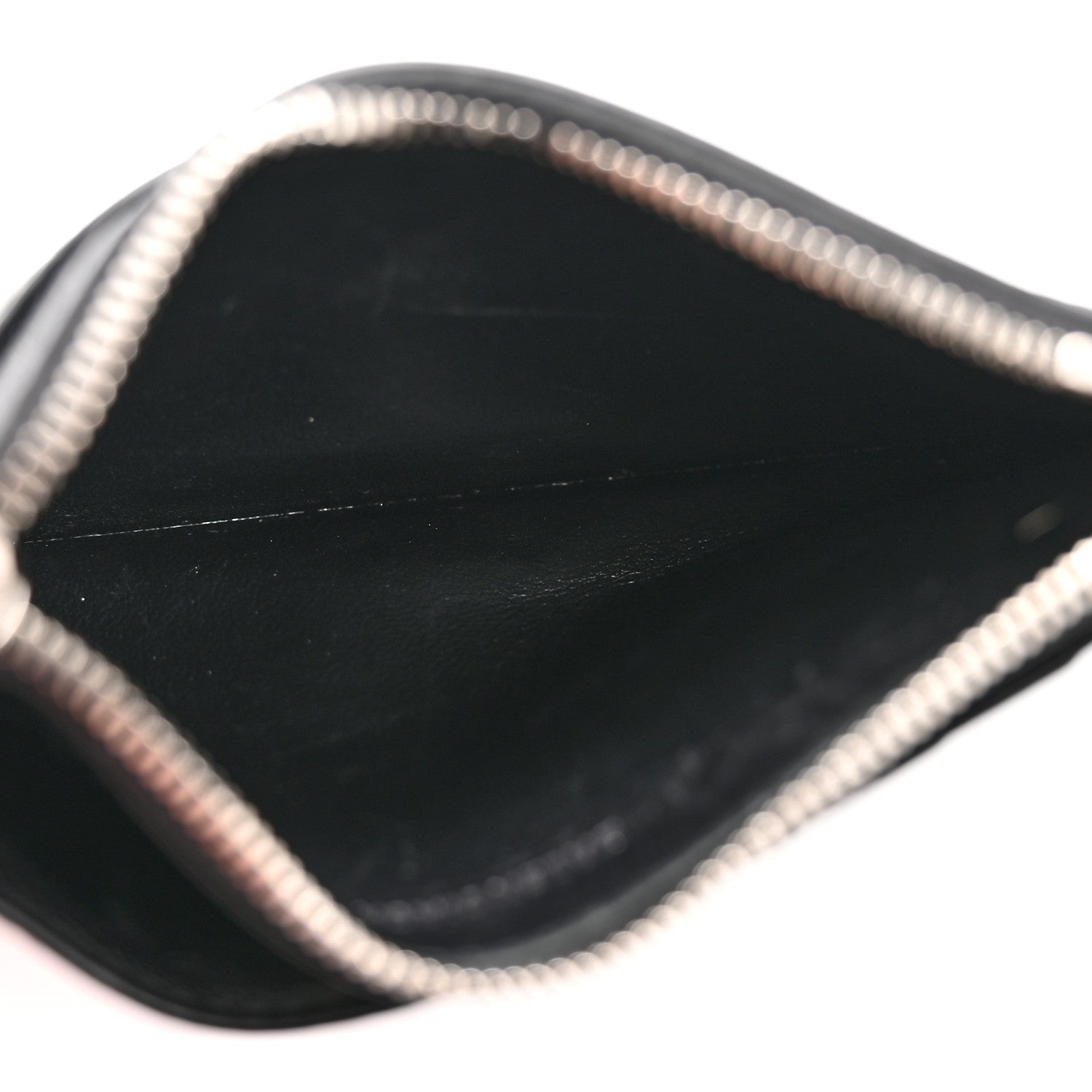 Calfskin Hourglass Long Coin Case  Holder Black