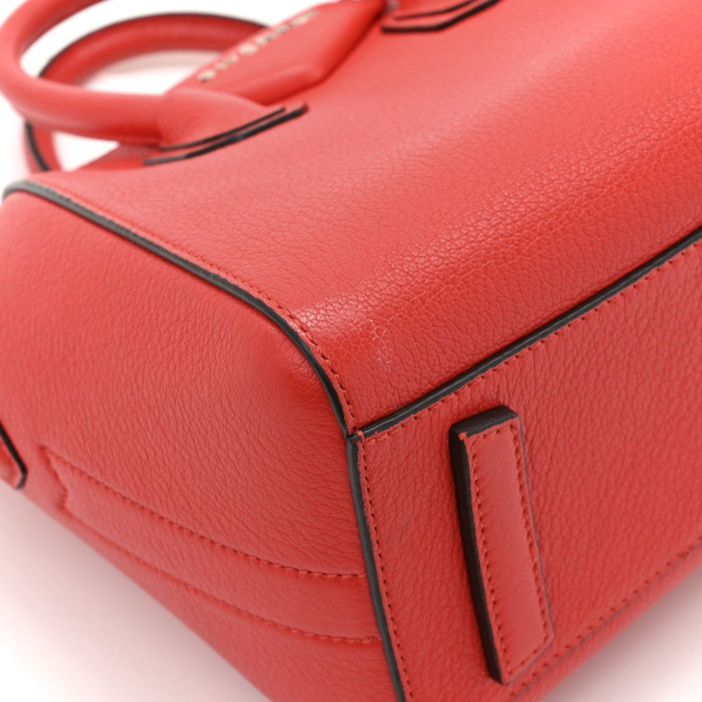 Sugar Goatskin Mini Antigona Pop Red