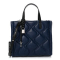 Lambskin Quilted Mini Grind Tote Bag Azure Blue