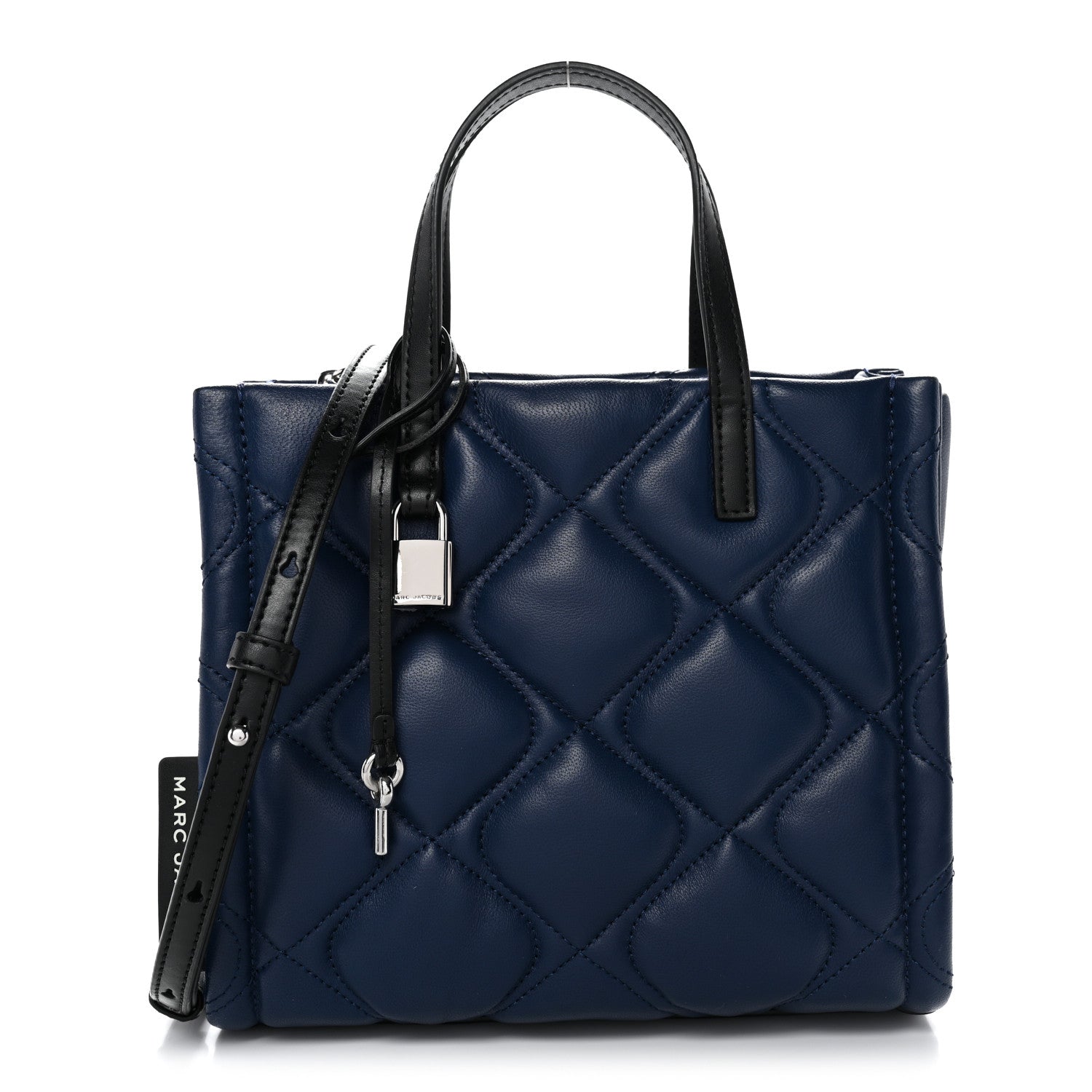 Lambskin Quilted Mini Grind Tote Bag Azure Blue