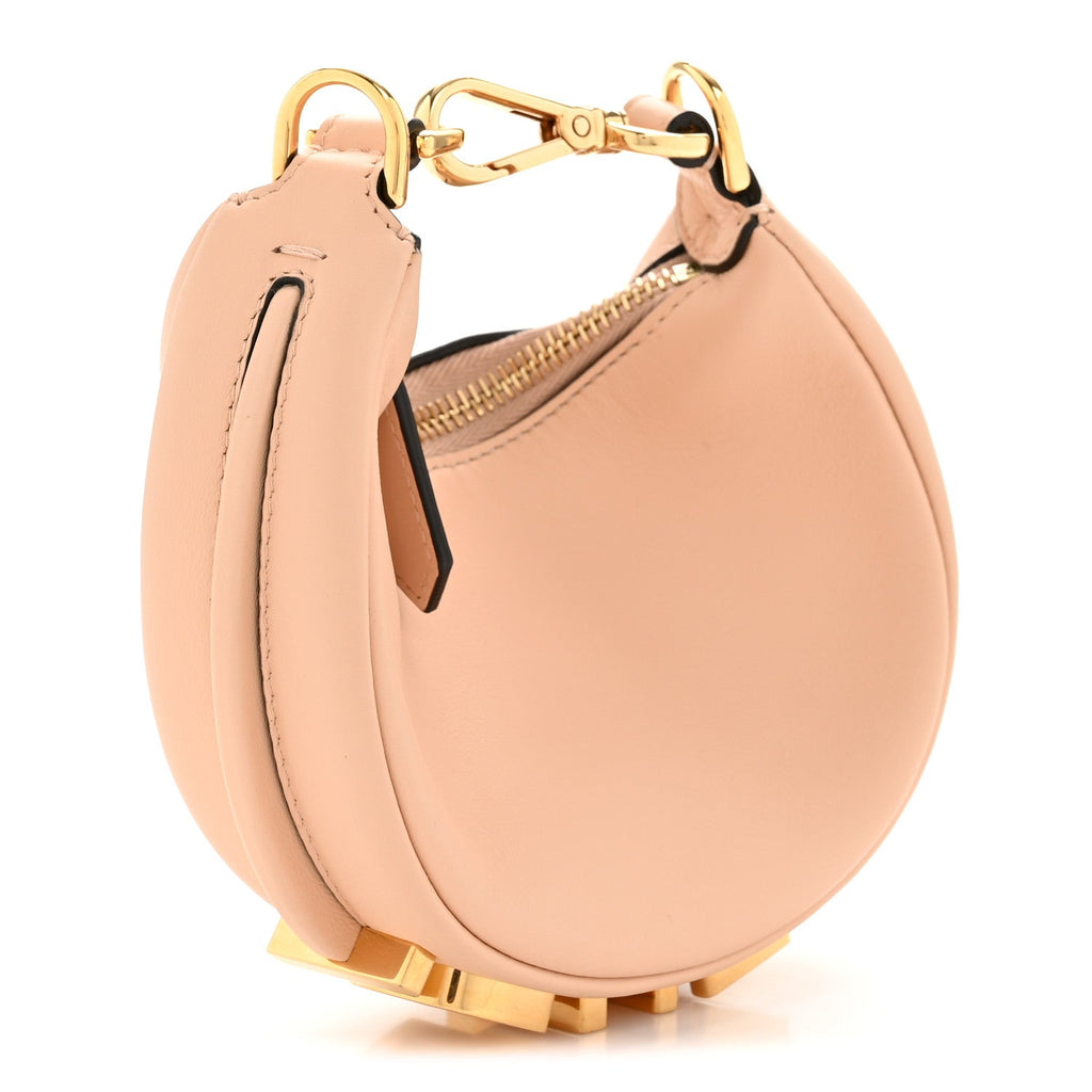 Vitello Grace Matte Nano Fendigraphy Hobo Charm Light Rose