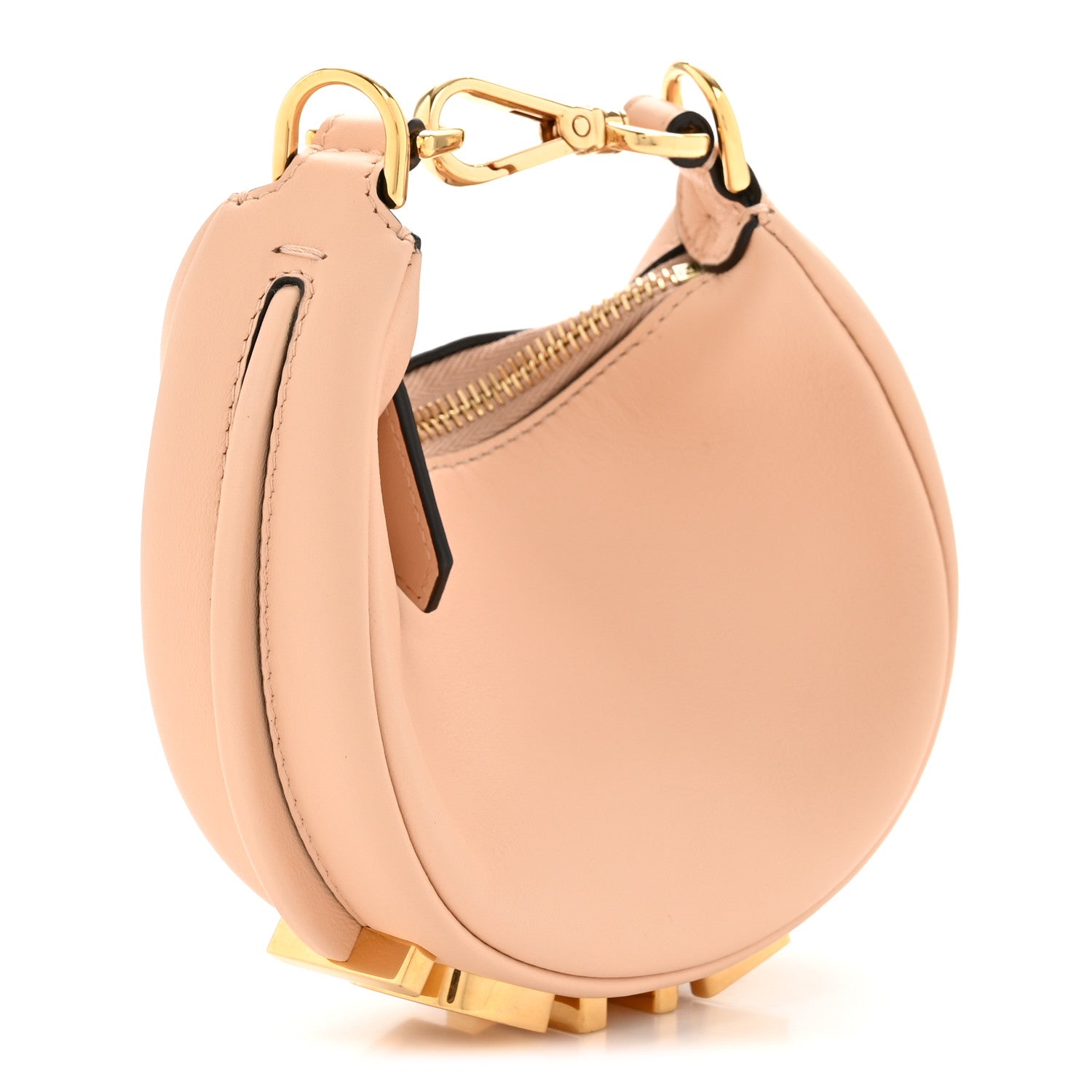 Vitello Grace Matte Nano Fendigraphy Hobo Charm Light Rose