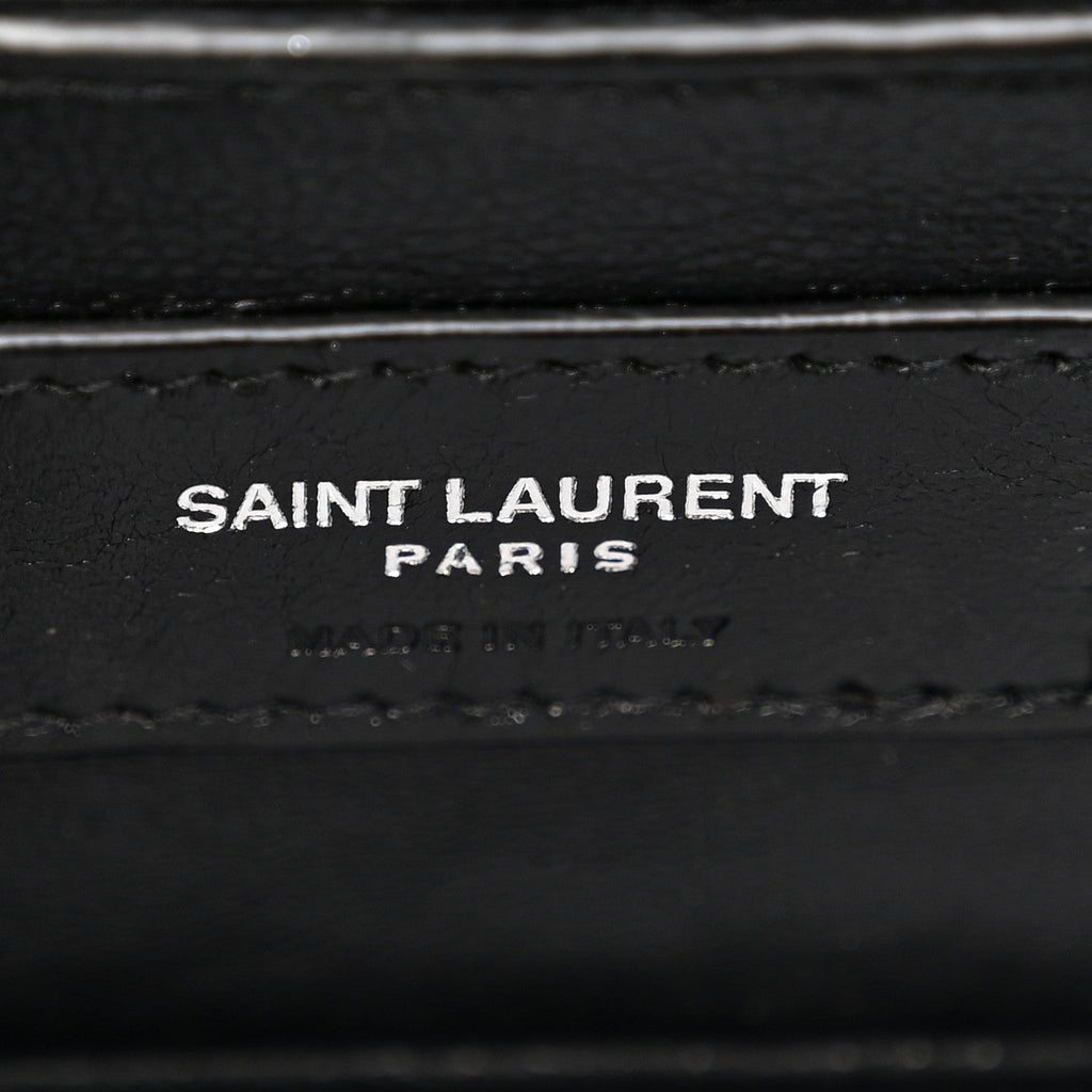 Grain De Poudre Textured Mixed Matelasse Triquilt Small Monogram Satchel Black