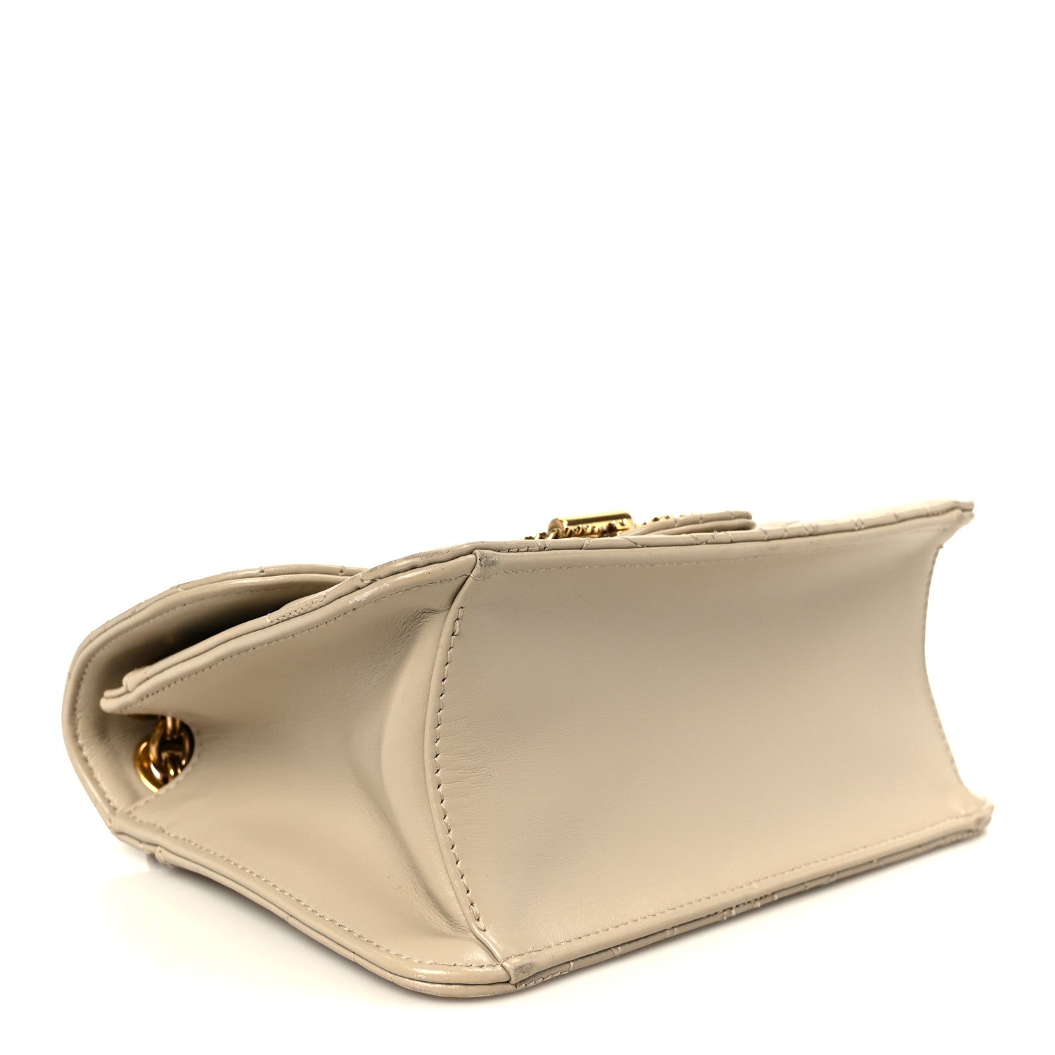Calfskin Quilted Gancini Flap Bag Peony