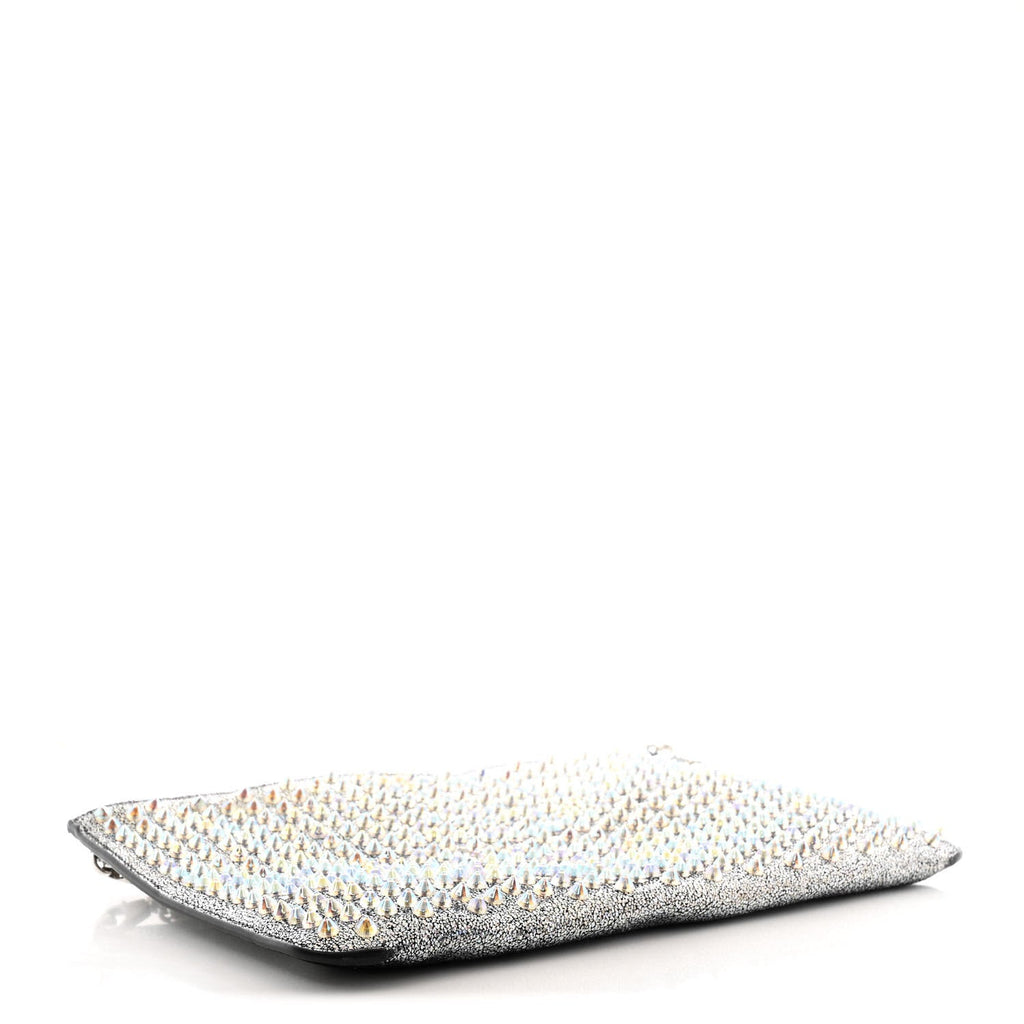 Nappa Mica Studded Loubiclutch Silver