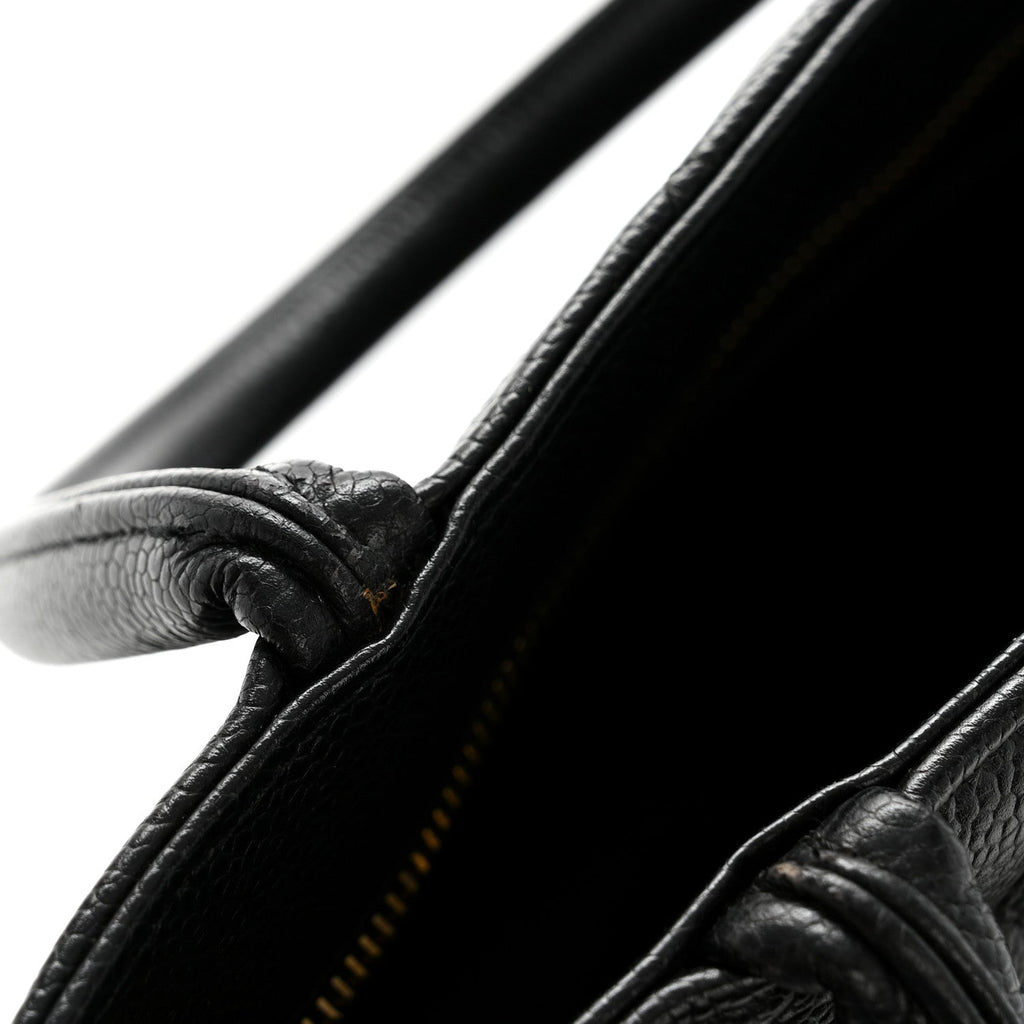 Caviar Quilted Medallion Tote Black