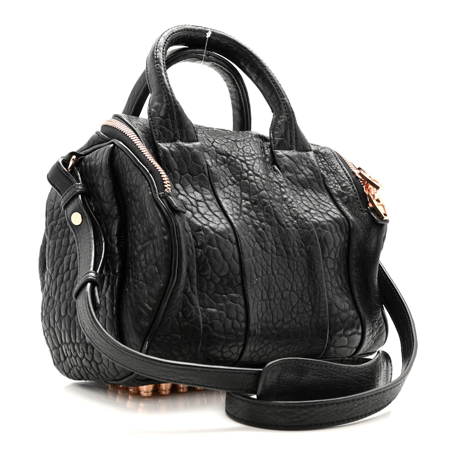 Pebbled Lambskin Rockie Black Rose Gold Hardware