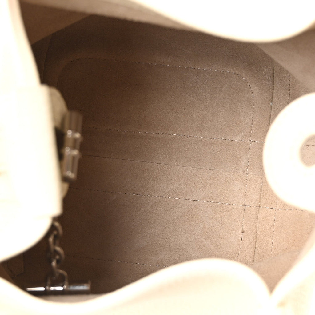 Grained Calfskin Micro Bale Bag Whisper White
