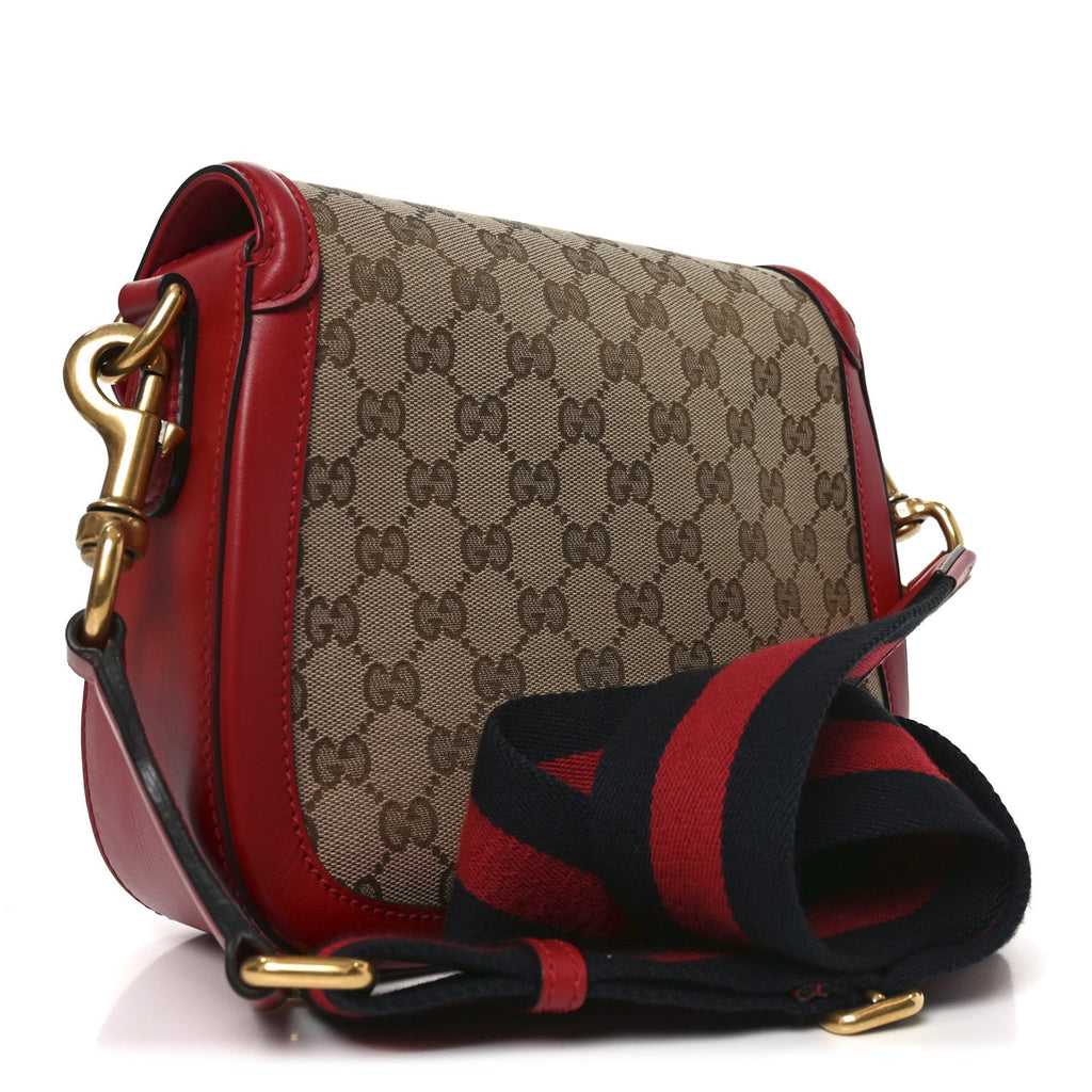 Monogram Ruinart Calfskin Medium Lady Web Shoulder Bag Beige Ebony Hibiscus Red