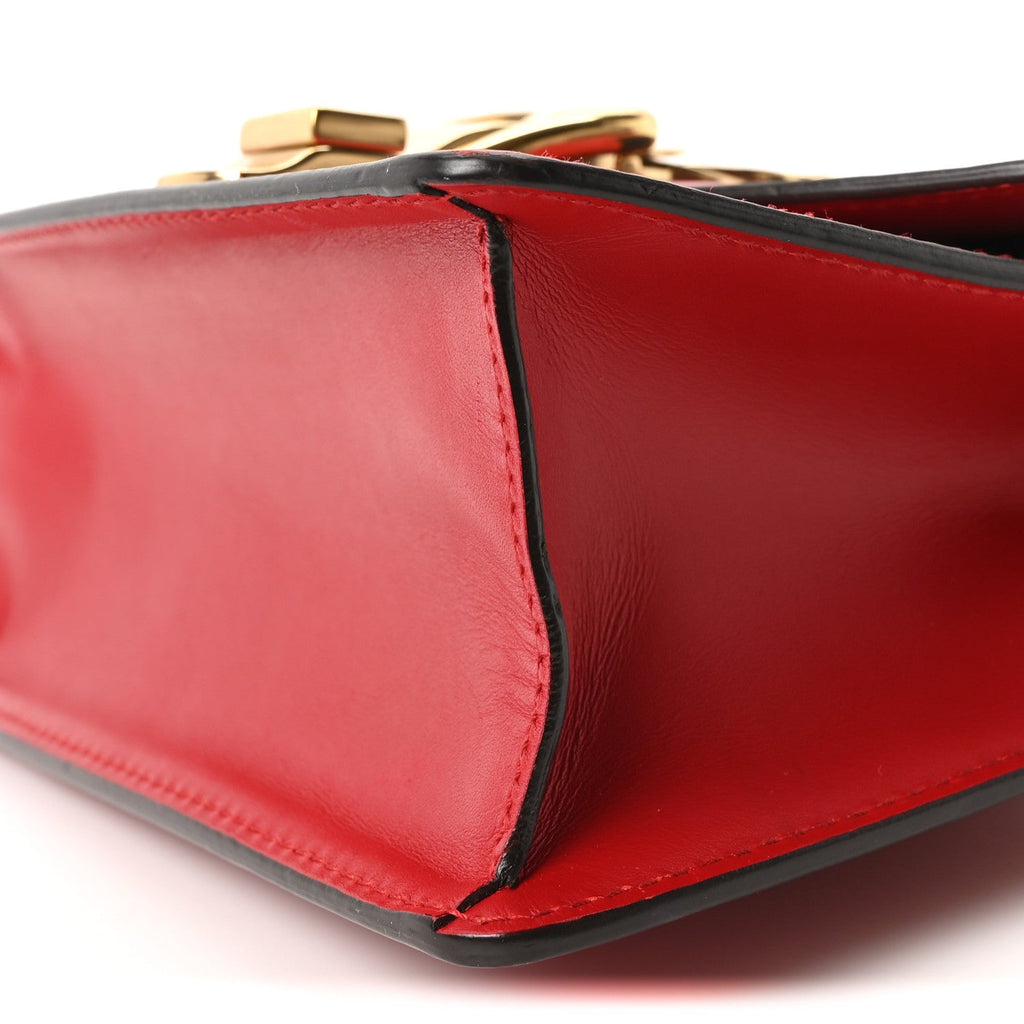 Calfskin Mini Sylvie Chain Shoulder Bag Hibiscus Red