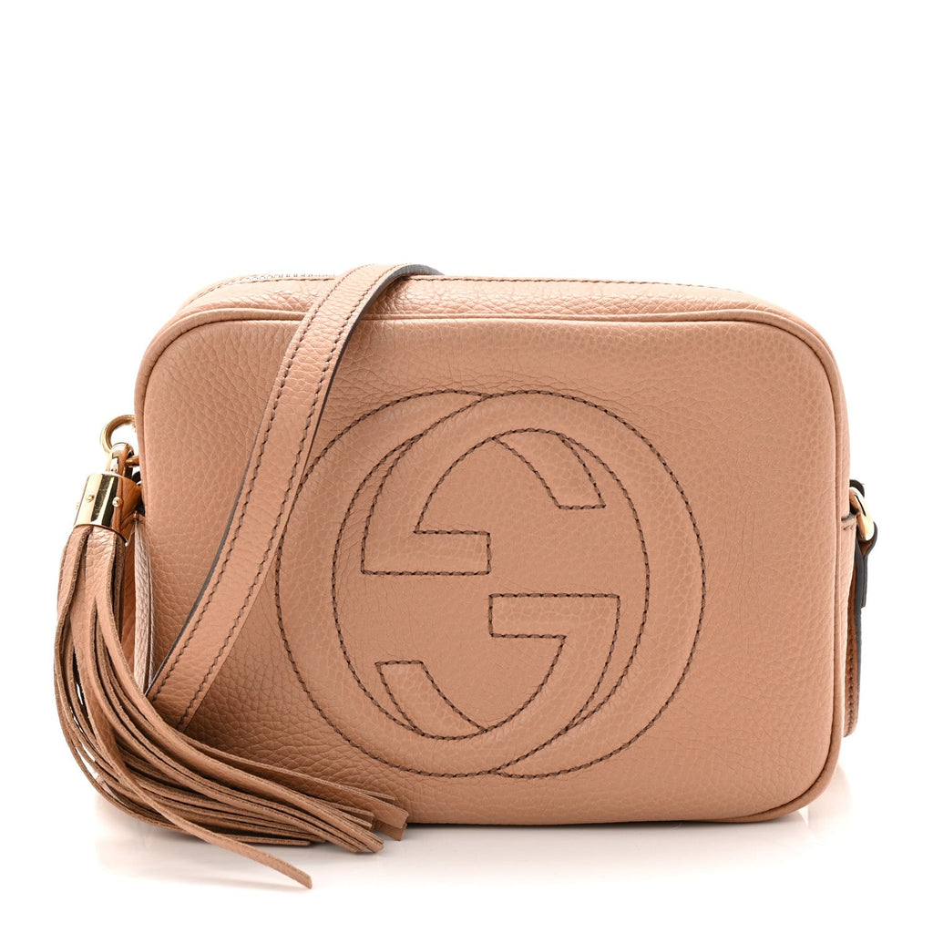 Pebbled Calfskin Small Soho Disco Bag Camelia