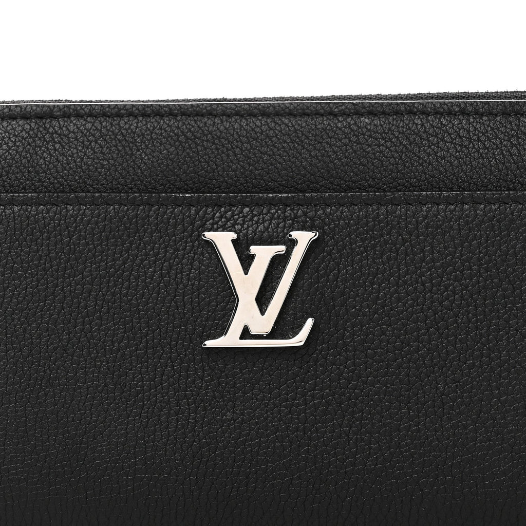 Calfskin Zippy Lockme Wallet Black