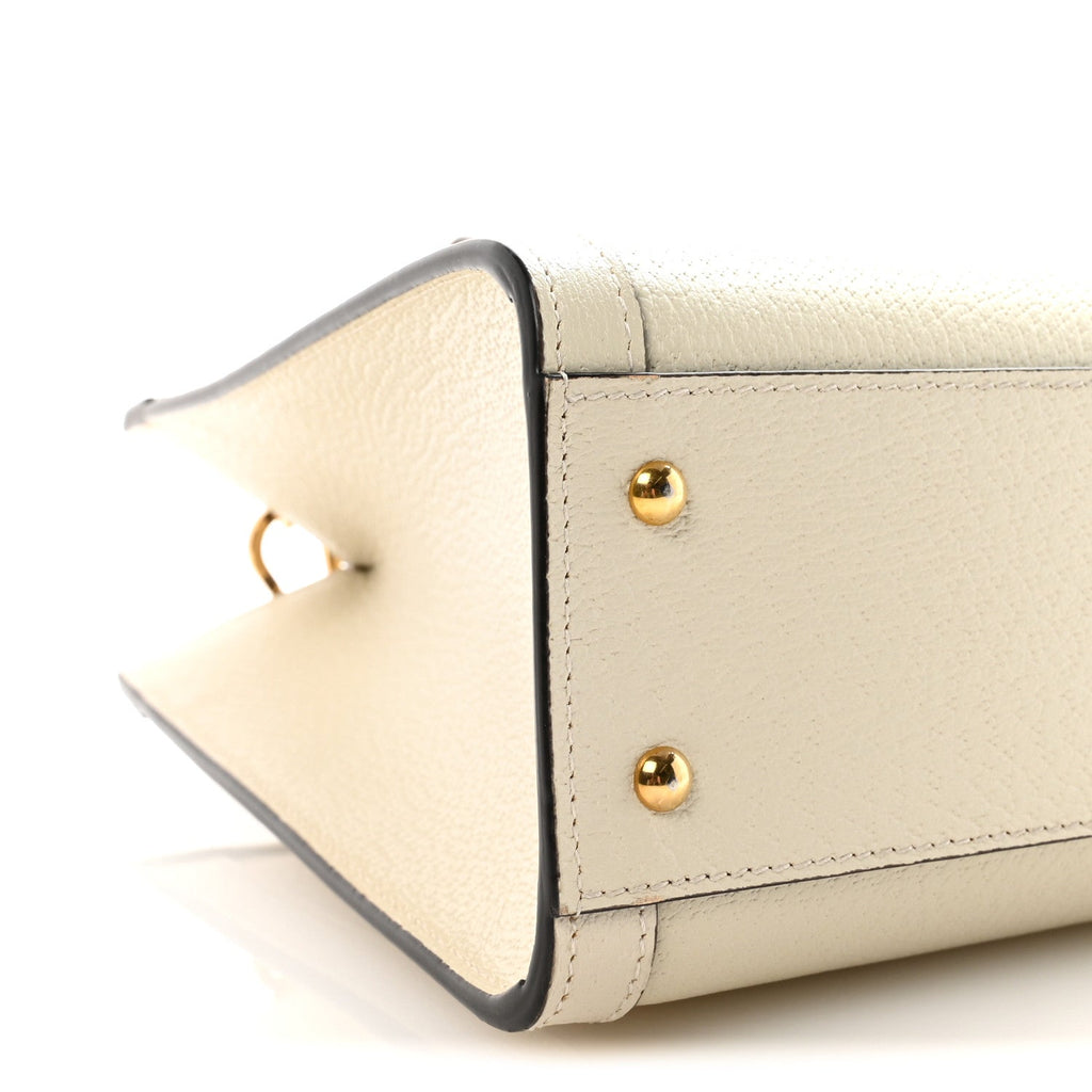 Wonka Grain Calfskin Small Diana Tote Bag Mystic White