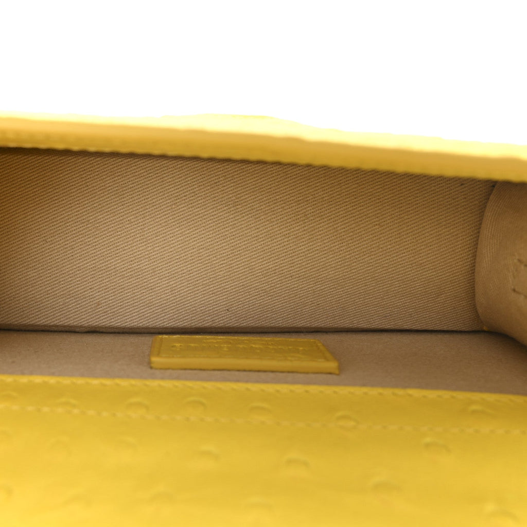 Calfskin Ostrich Embossed Le Bambino Yellow