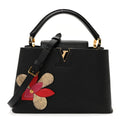 Taurillon Snakeskin Iris Blossom Capucines PM Black