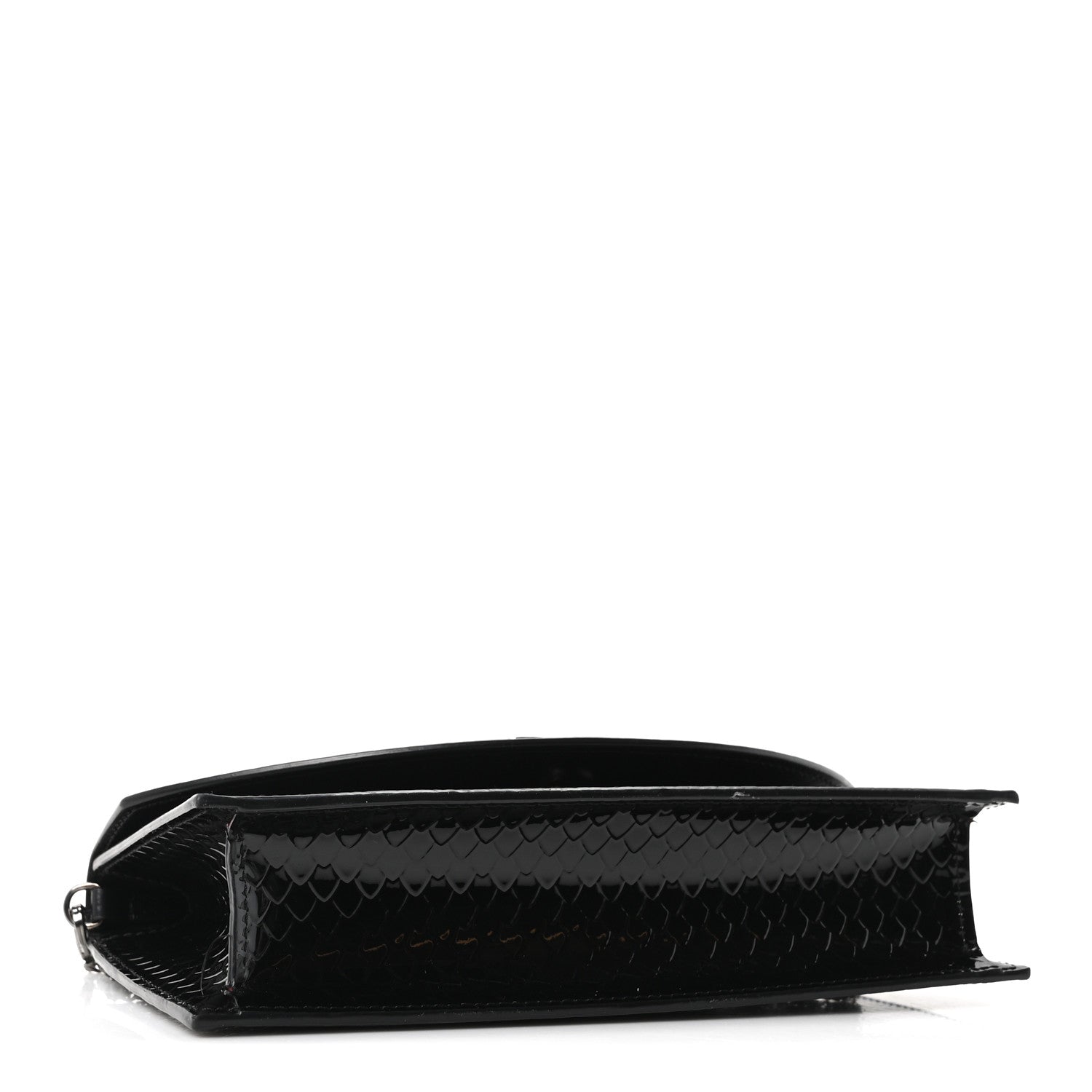 Jurassic Snakeskin Embossed Loubi54 Crossbody Clutch Black