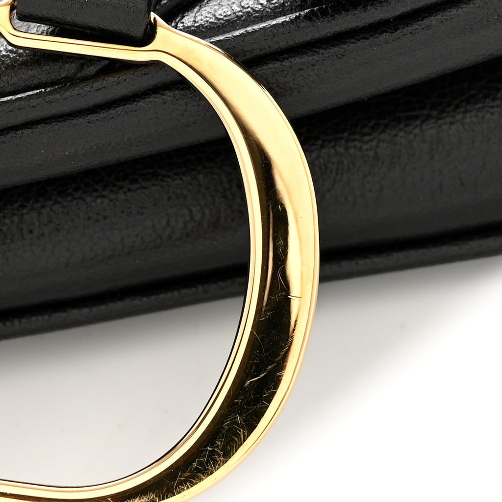 Shiny Goatskin  Saddle Bag Black